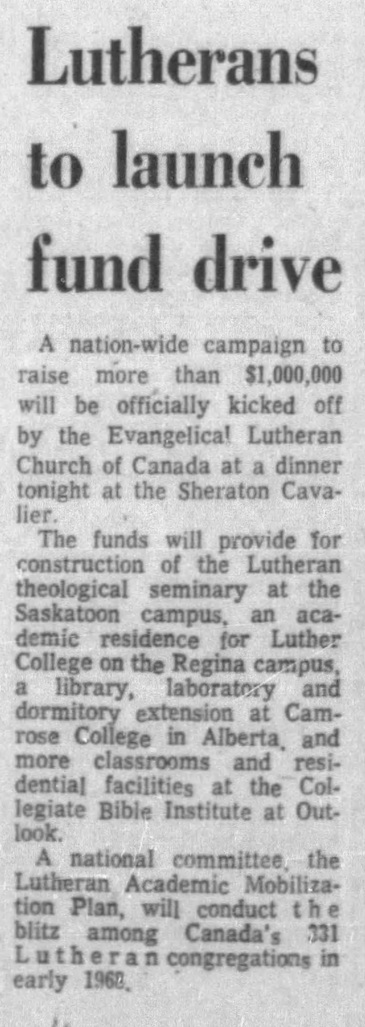 1967 Star Phoenix Lutheran Theological Seminary University 114 Seminary construction 8 raise million dollars Sep 21 p4