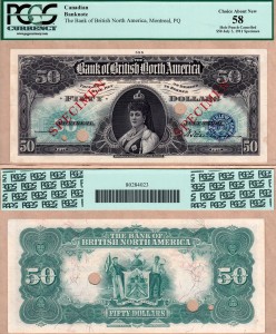 CanadaBill1911BankOfBritishNorthAmerica50Dollar