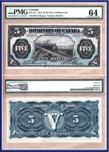 CanadaBill1912DominionOfCanadaTrain5Dollar