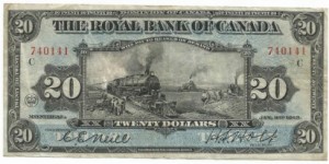 CanadaBill1913RoyalBankOfCanada20Dollar