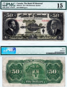 CanadaBill1914BankOfMontreal50Dollar