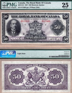 CanadaBill1927RoyalBankOfCanada50Dollar