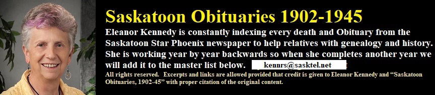 Eleanor Kennedy Saskatoon Obituaries Obituary Funeral Death History 1935 to 1945